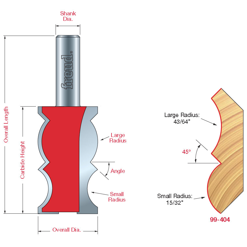 99-404 Crown Molding Bit - Professional Crown Molding Bit for Industrial Woodworking