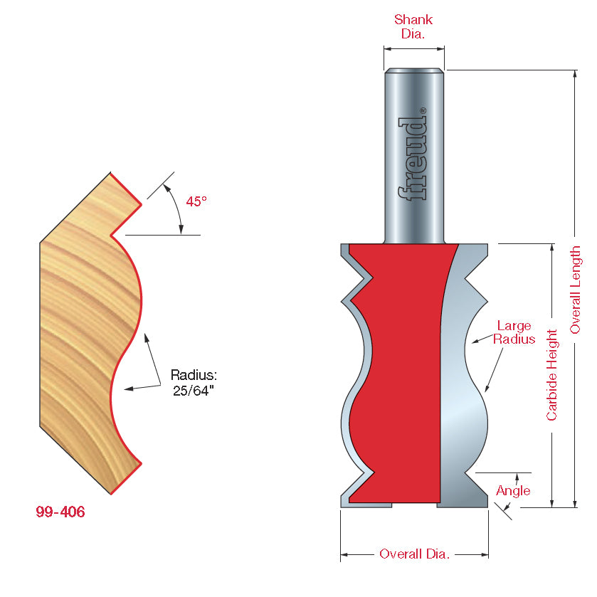 99-406 Crown Molding Bit - Professional Crown Molding Bit for Industrial Woodworking