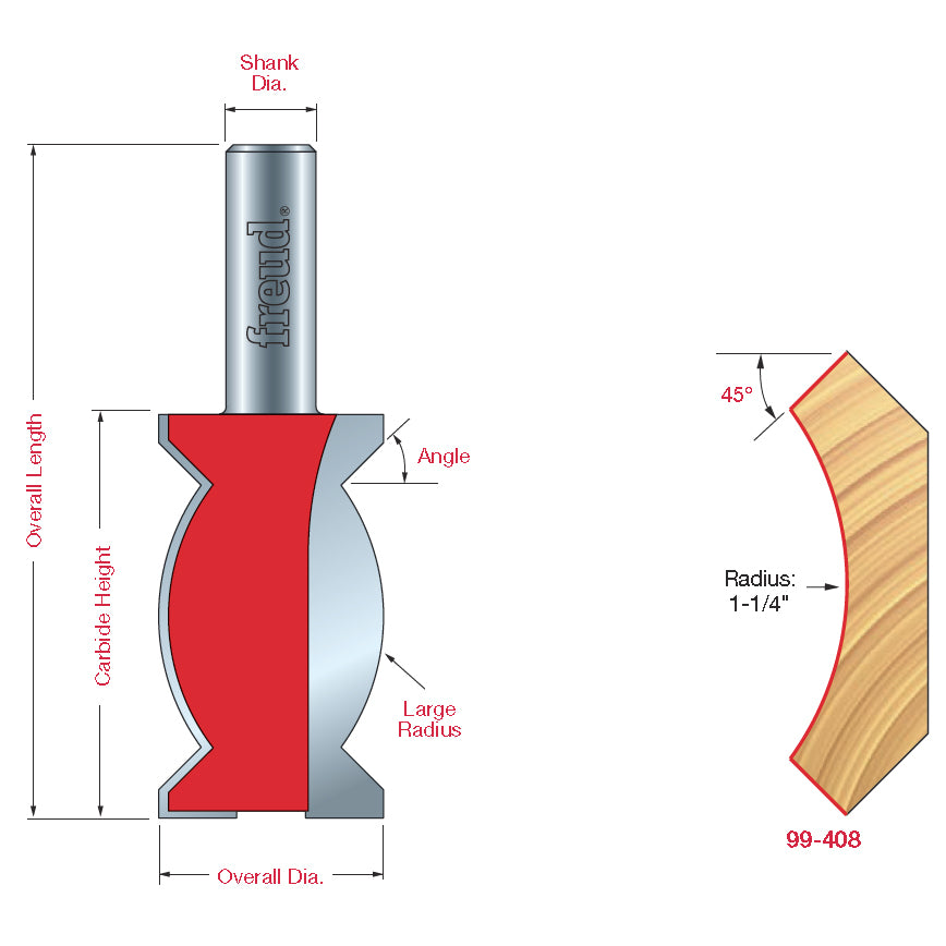 99-408 Crown Molding Bit - Professional Crown Molding Bit for Industrial Woodworking