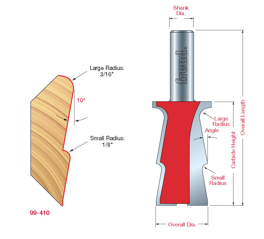 99-410 Crown Molding Bit - Professional Crown Molding Bit for Industrial Woodworking