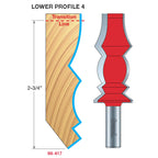 99-417 Wide Crown Molding System - Professional Reversible Wainscoting Bit for Industrial Woodworking