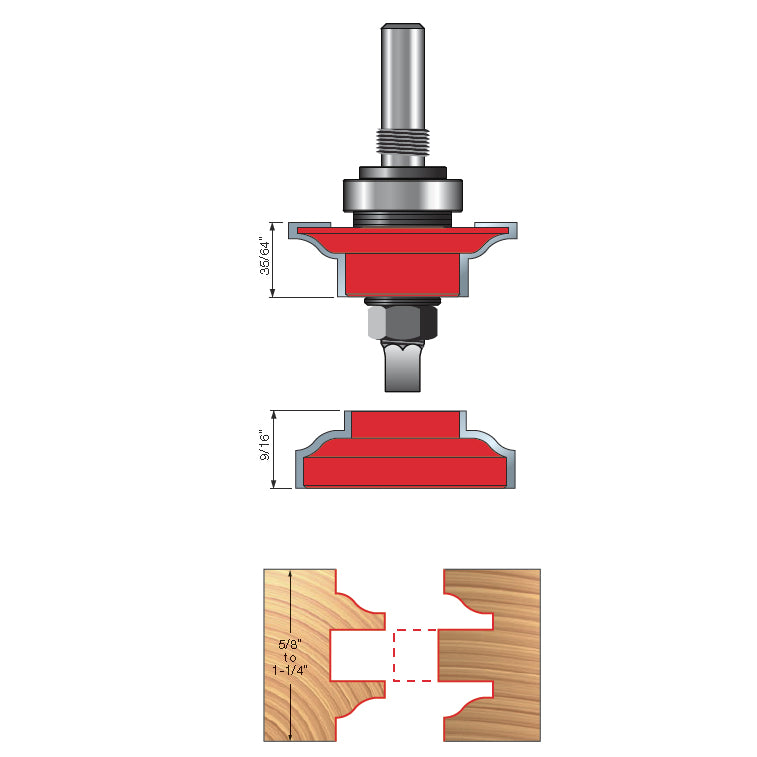 99-861 Premier Adjustable Rail & Stile Bit Sets - Professional Premier Adjustable Rail & Stile Bit Sets for Industrial Woodworking