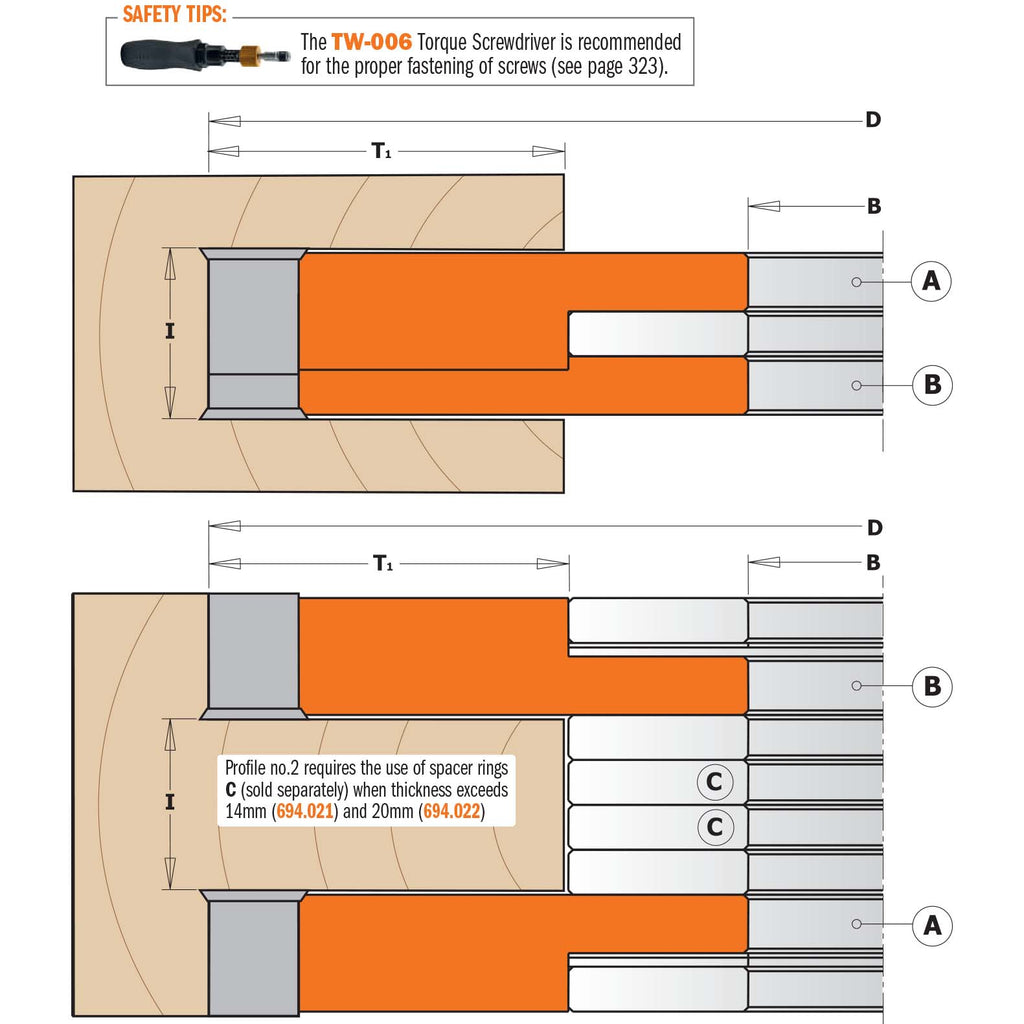 Adjustable Grooving Cutter Heads Sets (2 pcs.) - Professional Cutter for Industrial Woodworking