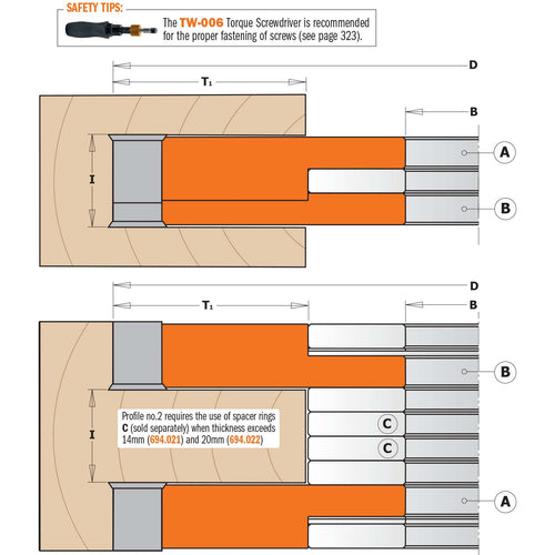 Adjustable Grooving Cutter Heads Sets (2 pcs.)