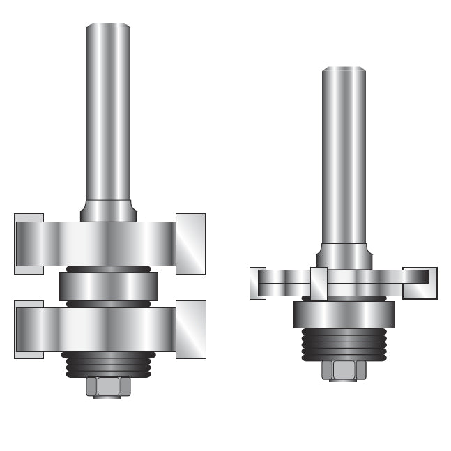 Adjustable Tongue & Groove Bit Set - Professional for Industrial Woodworking