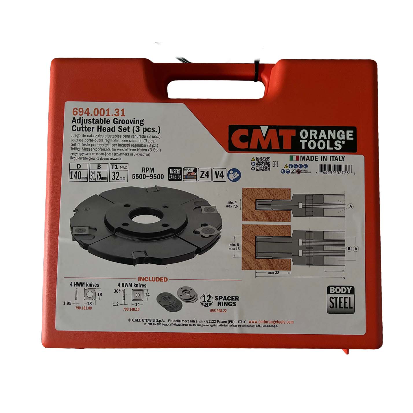 Adjustable Grooving Cutter Heads Sets (3 pcs.) - Professional Cutter for Industrial Woodworking