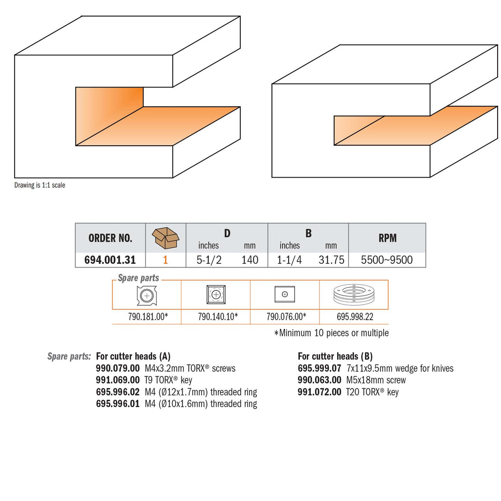 Adjustable Grooving Cutter Heads Sets (3 pcs.) - Professional Cutter for Industrial Woodworking