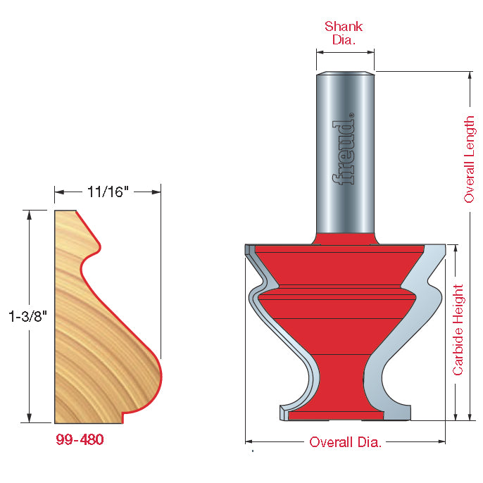99-480 Base and Cap Bits - Professional Base and Cap Bits for Industrial Woodworking