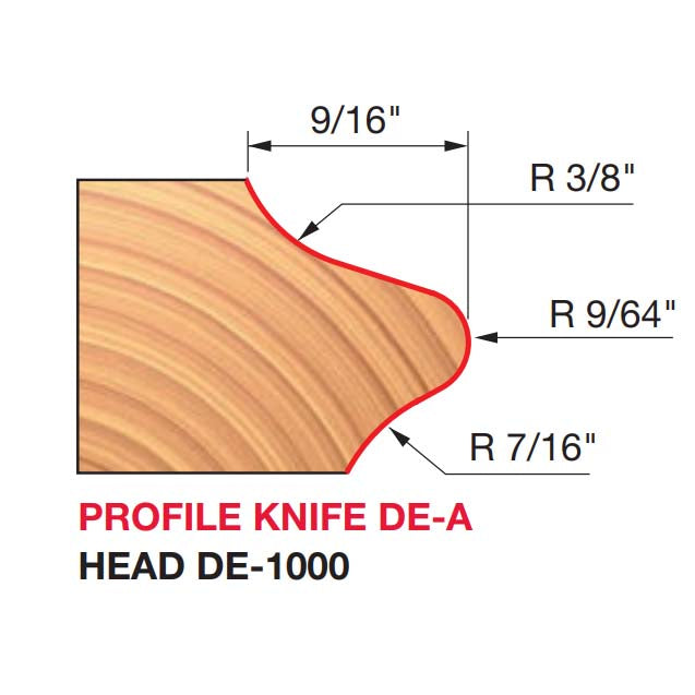 DE-A One Piece Door Edge Profile Cutters - Professional Cutter for Industrial Woodworking