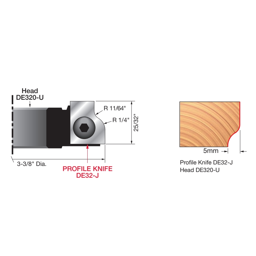 Two Piece 32mm Door Edge Profile Cutters
