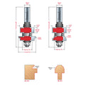 99-270 Divided Lite Cabinet Door Bit Set - Professional Divided Lite Cabinet Door Bit Set for Industrial Woodworking