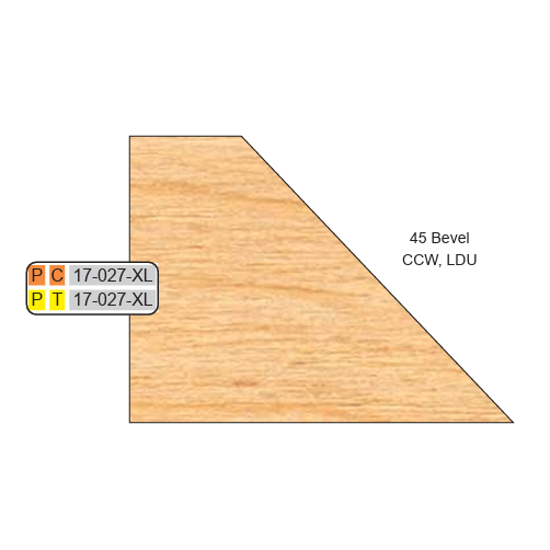4 inch Squared 17-027 DOOR EDGE DETAIL XL BEVEL CUTTERS - Professional Shaper Cutters for Industrial Woodworking