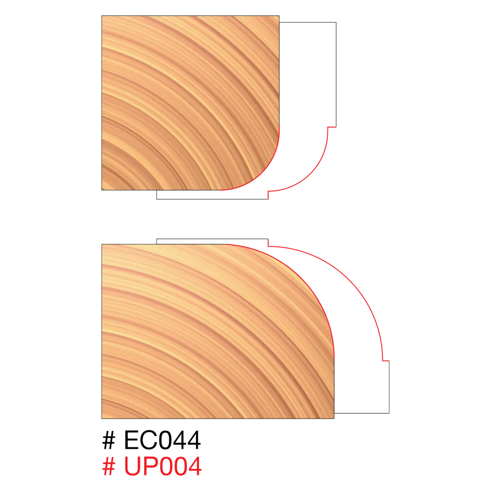 Combination 1/4" & 1/2" Round Over Cutters