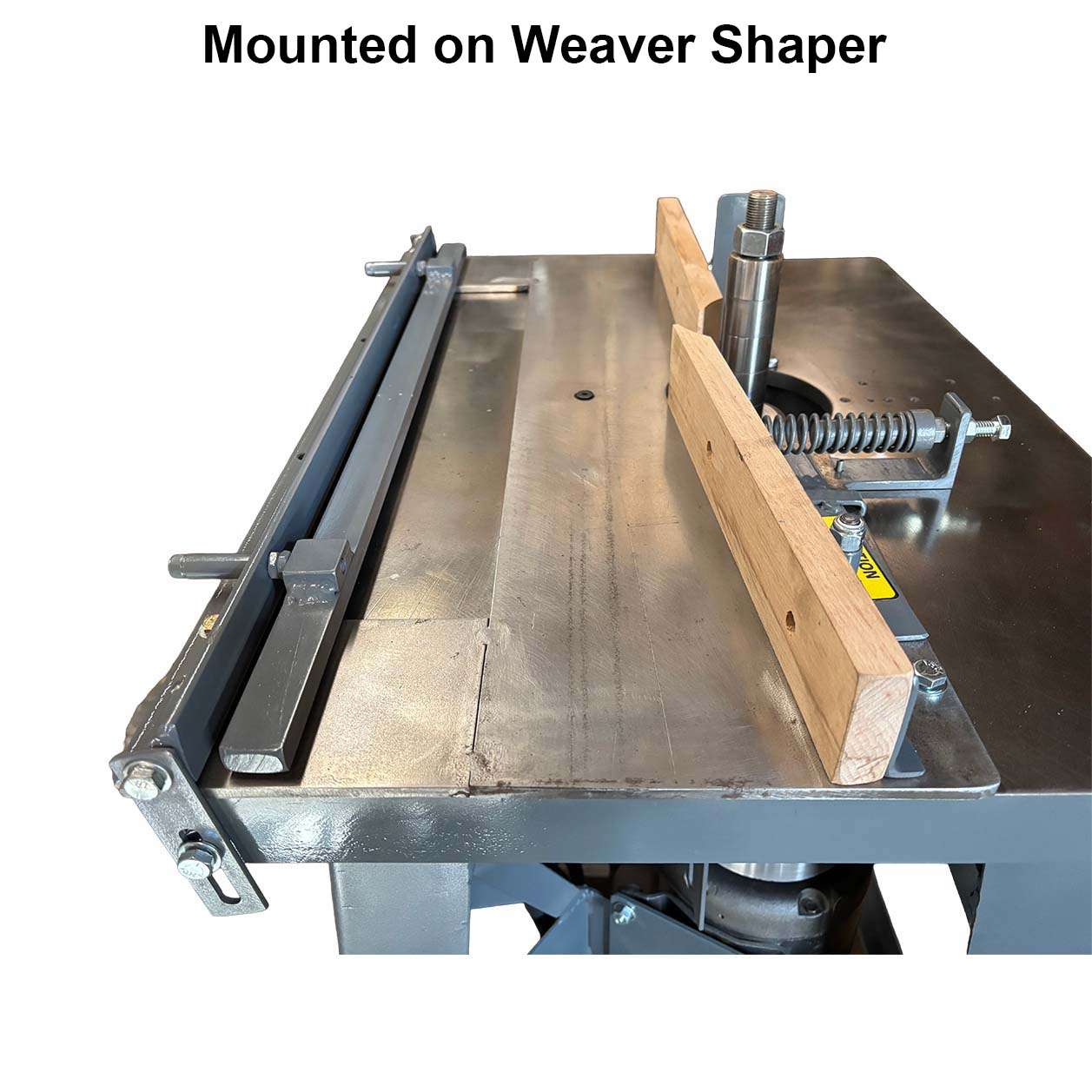 No Hold Down 4" Weaver Sticker Plate Setup w/ Hold Down - Professional Setup for Industrial Woodworking