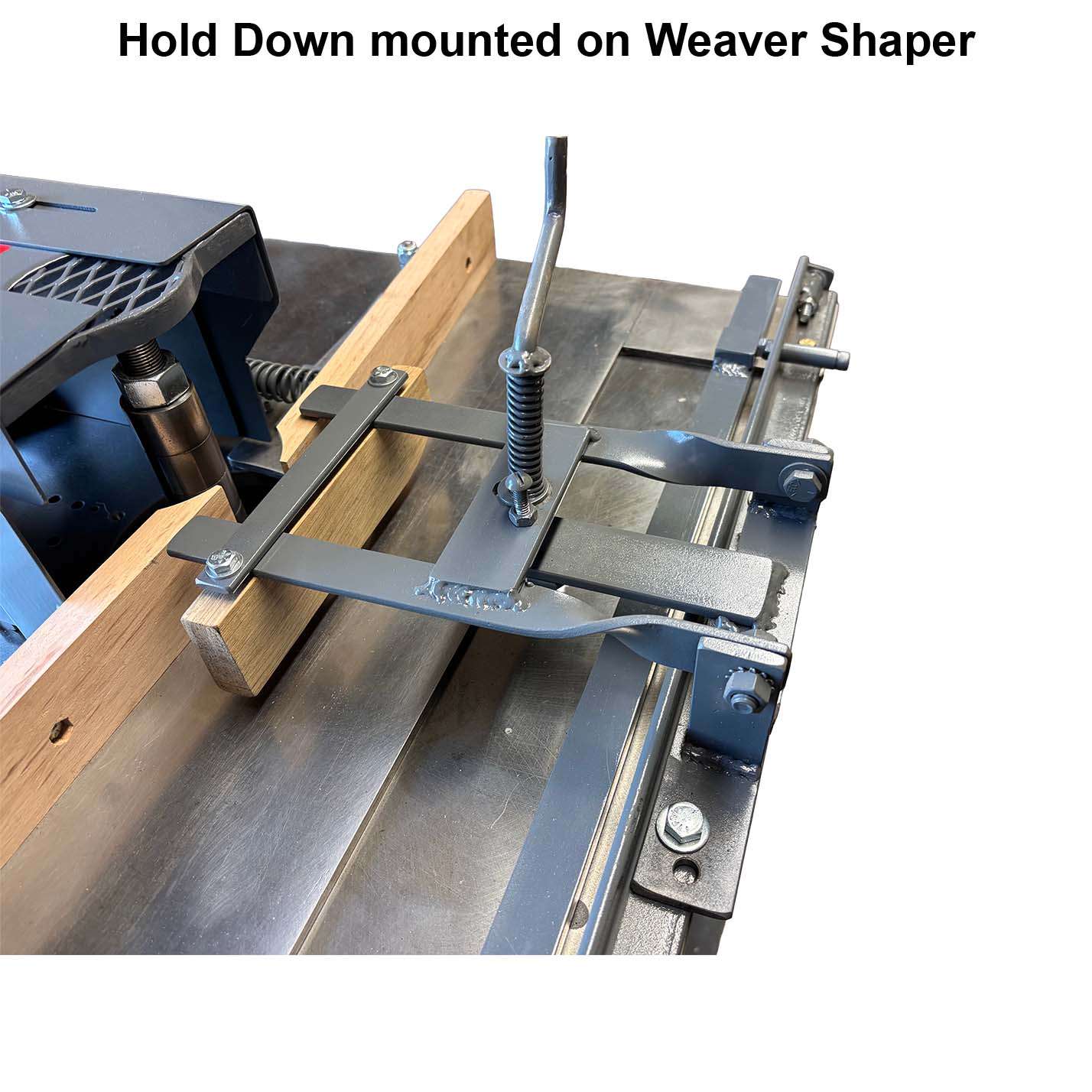 Hold Down 4" Weaver Sticker Plate Setup w/ Hold Down - Professional Setup for Industrial Woodworking