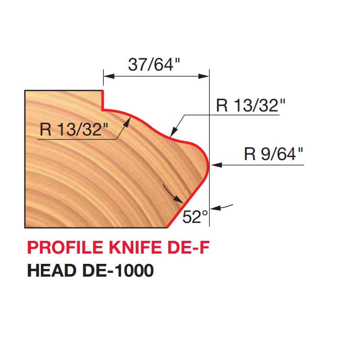 DE-F One Piece Door Edge Profile Cutters - Professional Cutter for Industrial Woodworking