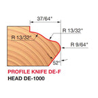 DE-F One Piece Door Edge Profile Cutters - Professional Cutter for Industrial Woodworking