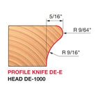 DE-E One Piece Door Edge Profile Cutters - Professional Cutter for Industrial Woodworking