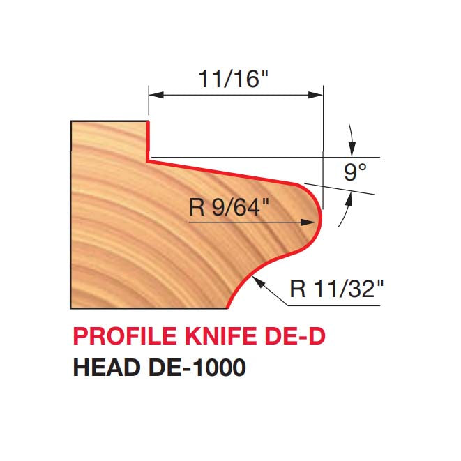 DE-D One Piece Door Edge Profile Cutters - Professional Cutter for Industrial Woodworking
