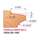 DE-C One Piece Door Edge Profile Cutters - Professional Cutter for Industrial Woodworking