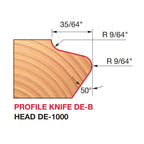 DE-B One Piece Door Edge Profile Cutters - Professional Cutter for Industrial Woodworking