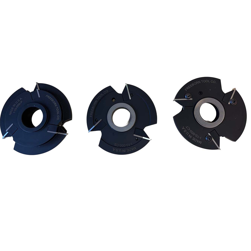 I-10-020 Eased MULTI PROFILE INSERT CUTTERS 3 PC. SETS - Professional Insert Cutter for Industrial Woodworking