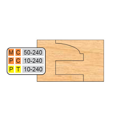 PT 10-240 Cope & Pattern (6 Piece Cutter Sets) (1/2" Depth Of Pattern) - Professional Shaper Cutters for Industrial Woodworking