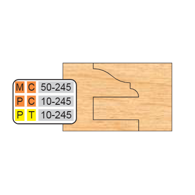 PT 10-245 Cope & Pattern (6 Piece Cutter Sets) (1/2" Depth Of Pattern) - Professional Shaper Cutters for Industrial Woodworking