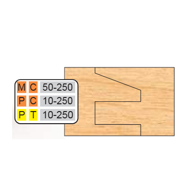 PT 10-250 Cope & Pattern (6 Piece Cutter Sets) (1/2" Depth Of Pattern) - Professional Shaper Cutters for Industrial Woodworking