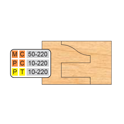 PT 10-220 Cope & Pattern (6 Piece Cutter Sets) (1/2" Depth Of Pattern) - Professional Shaper Cutters for Industrial Woodworking