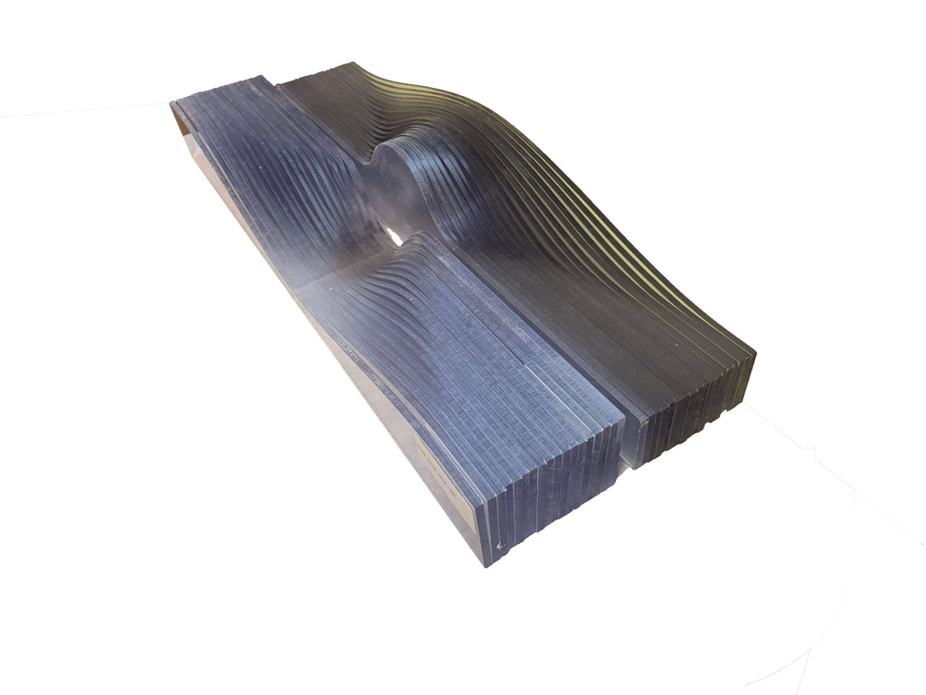 24" Crown 2" Rise Plexiglass Patterns - Professional Patterns for Industrial Woodworking