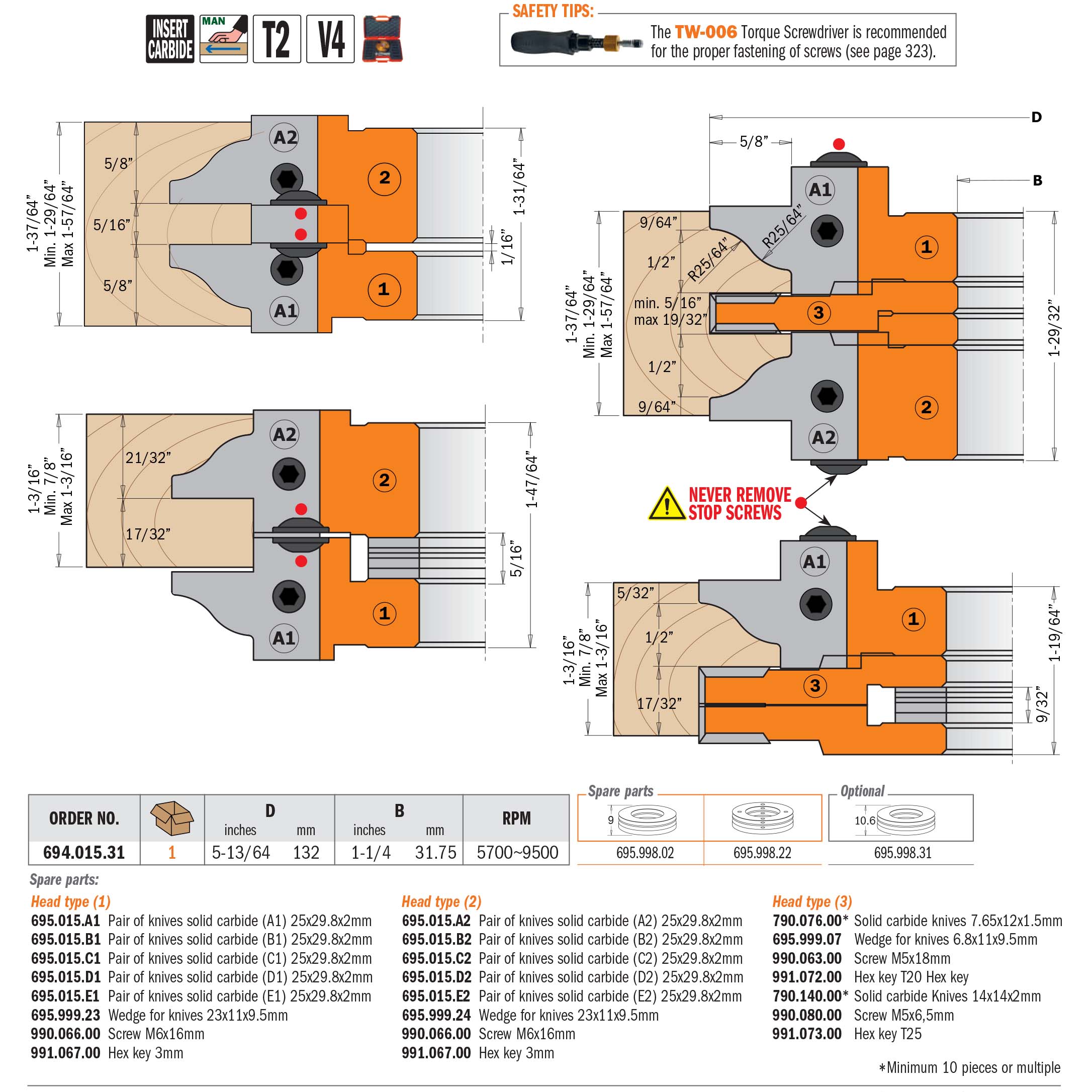 Profile & Counter Profile Cutter Head Sets - Professional Cutter for Industrial Woodworking