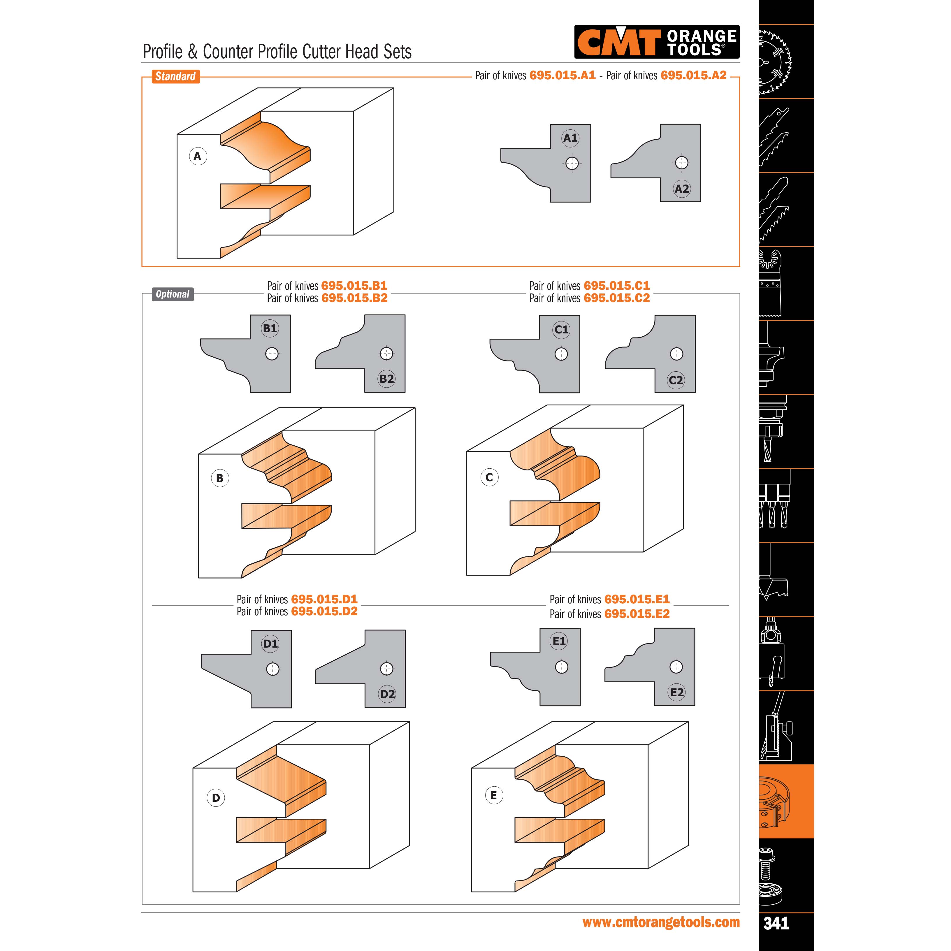 Profile & Counter Profile Cutter Head Sets - Professional Cutter for Industrial Woodworking