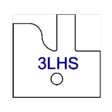 Left Hand (LH) No 3LHS Three Wing Stile & Rail Tips - Series 1-4, 8 - Professional for Industrial Woodworking