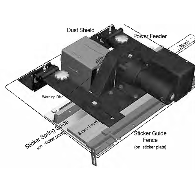 Straight Sticking Setup - Flat Mounting - Sticker Plate