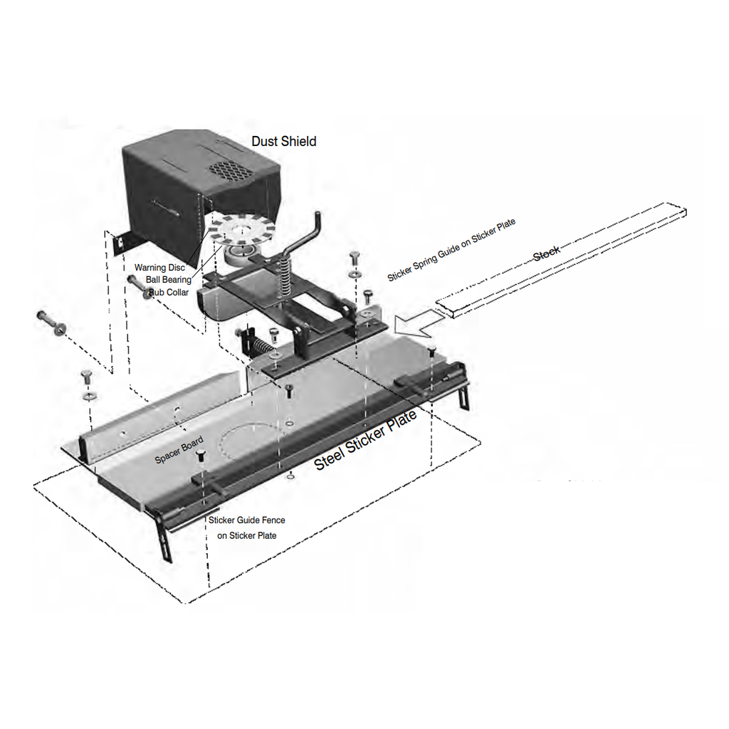 No Straight Sticking Setup - For Weaver Shaper - Sticker Plate - Professional Setup for Industrial Woodworking