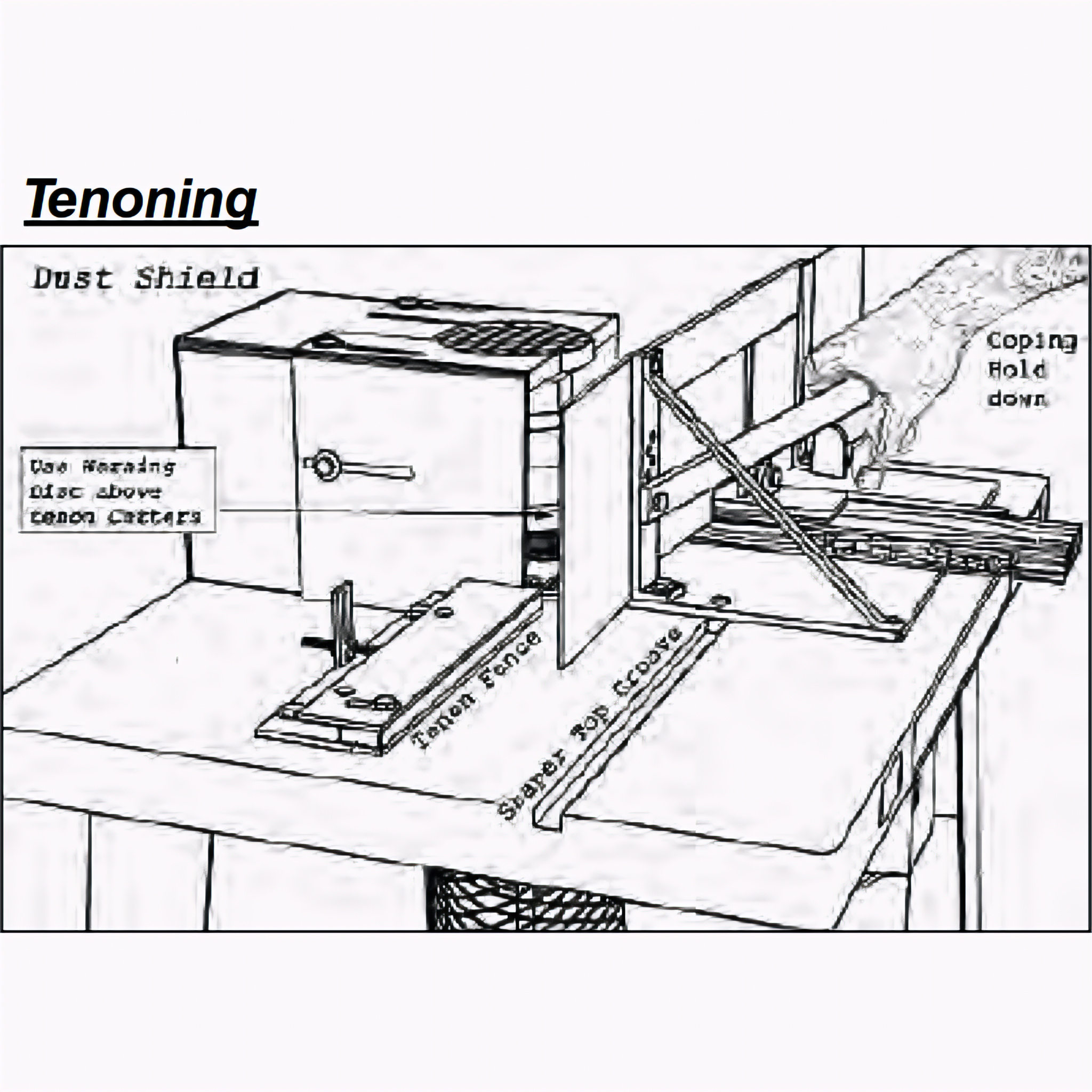 Tenon Setup - Fence Coping hold Down - For Weaver Shaper