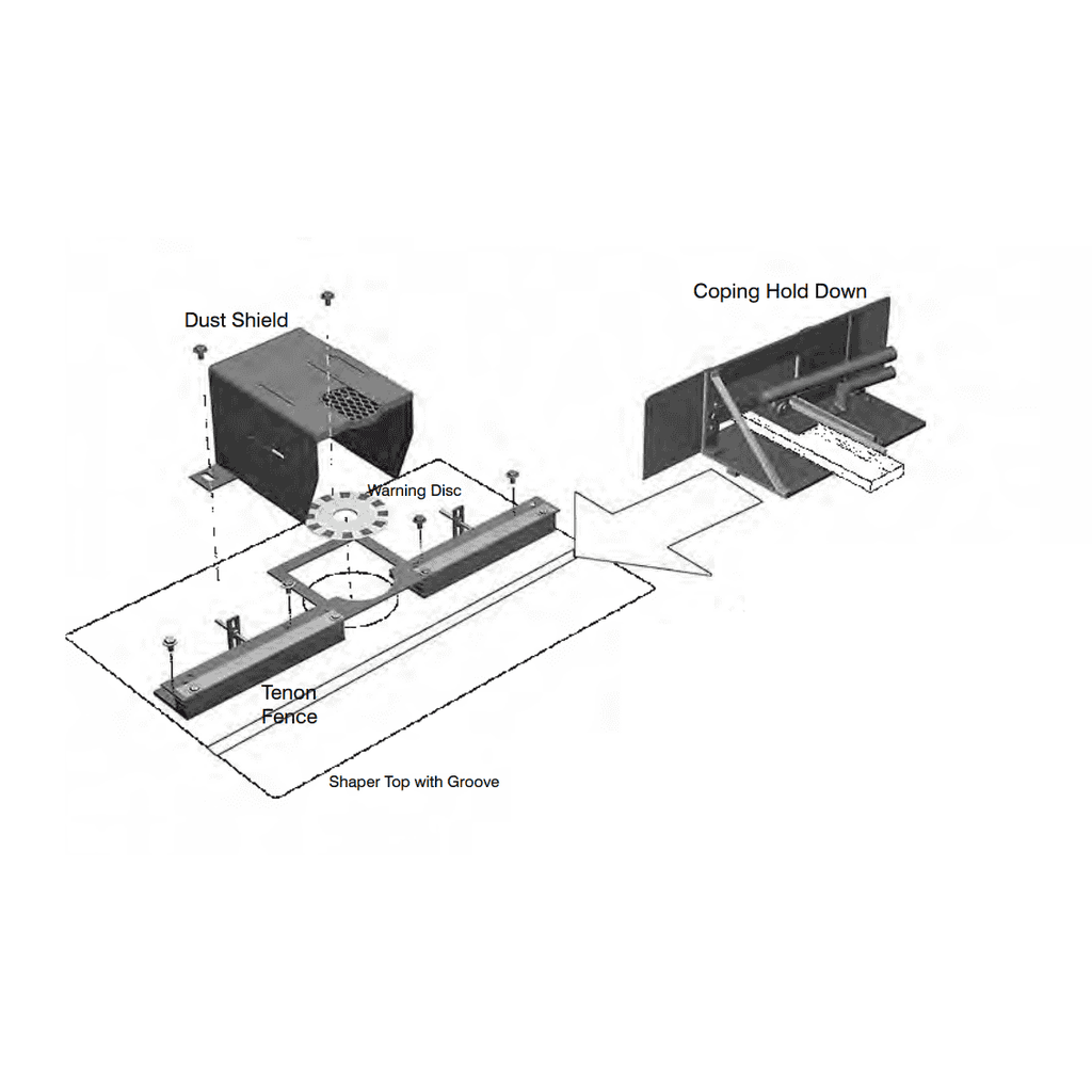 Continuous Tenon Setup - Flat Mounting Coping Hold Down - Professional Setup for Industrial Woodworking