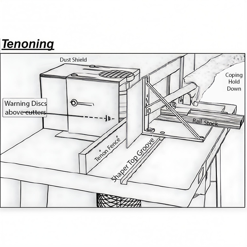 Tenon Setup - Fence Coping hold Down - For Weaver Shaper