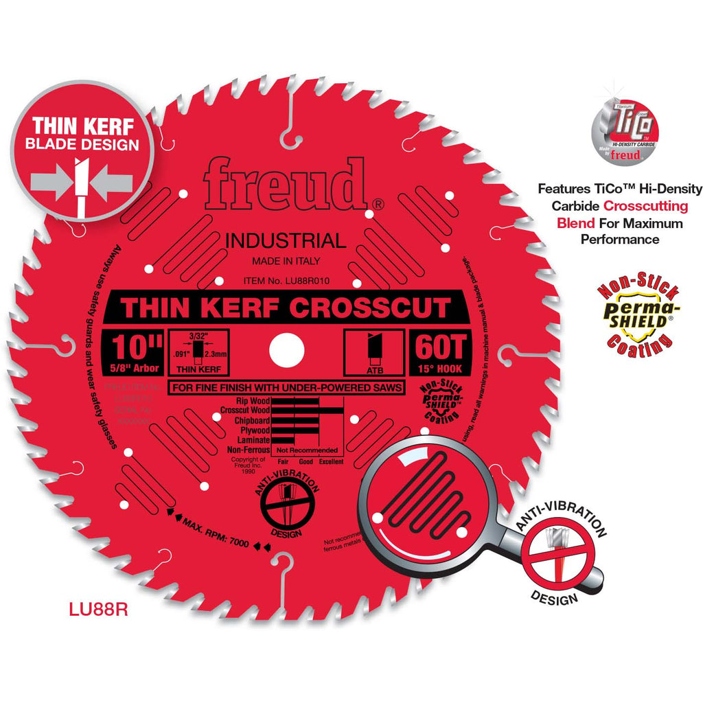 Thin Kerf Fine Finish Crosscut Blades CROSSCUTTING BLADE - Saw Blades - Professional Saw Blade for Industrial Woodworking