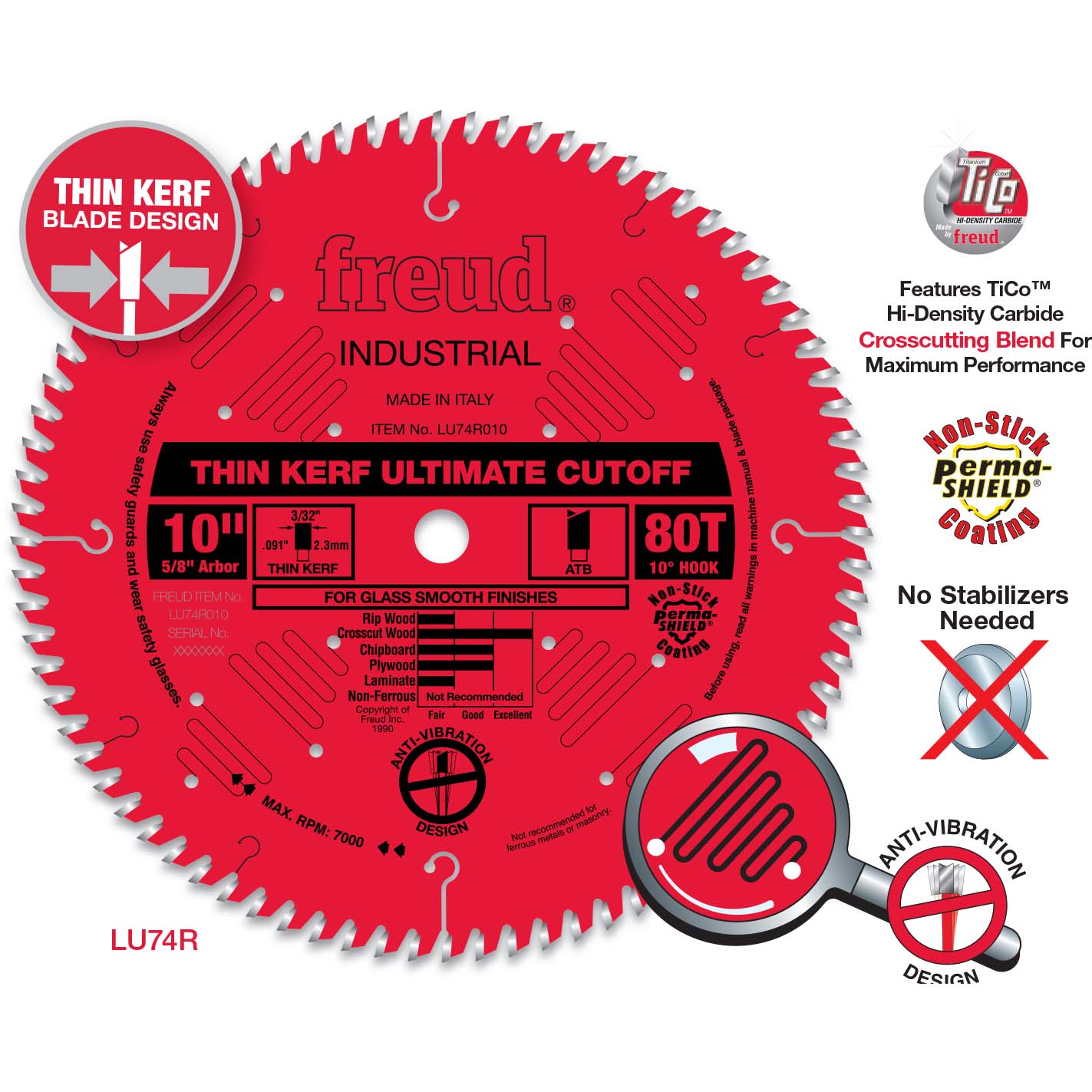 Thin Kerf Ultimate Cut-Off Blades CROSSCUTTING BLADE - Saw Blades - Professional Saw Blade for Industrial Woodworking