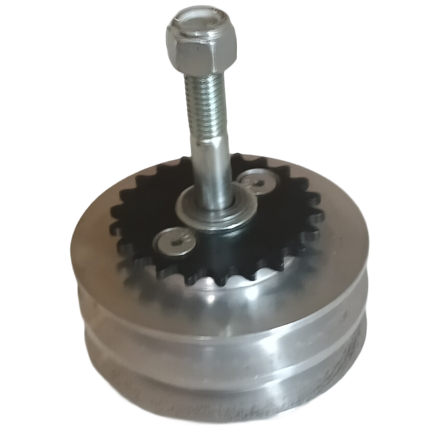 Driven Power Feeder Pulley With Sprocket & Spindle - Professional Power Feeder Part for Industrial Woodworking
