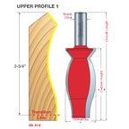 99-414 Wide Crown Molding System - Professional Reversible Wainscoting Bit for Industrial Woodworking