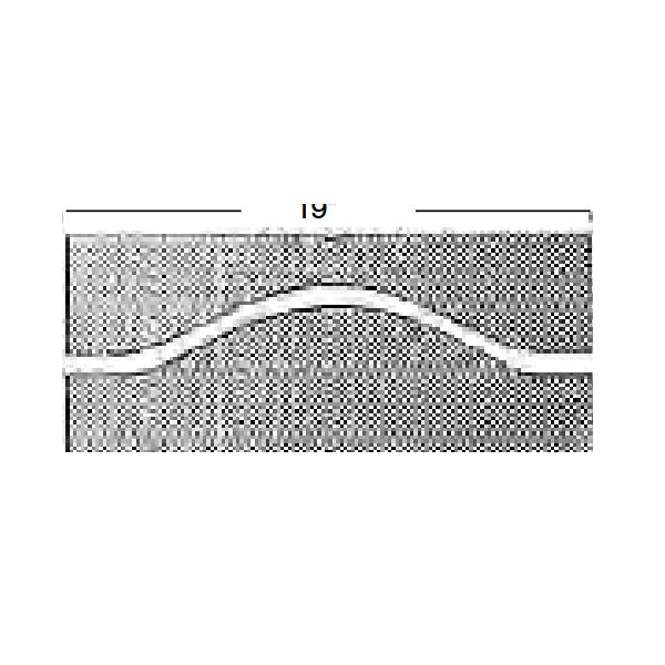 19" Crown 2" Rise Plexiglass Patterns - Professional Patterns for Industrial Woodworking